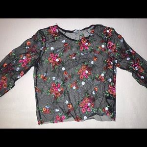 Urban outfitters Sheer floral long sleep top
